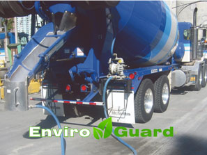 EnviroGuard Chute Rinse Out System on mix truck